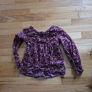 Old Navy Kids Floral Long Sleeve Top - Pink and Maroon